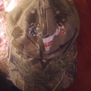 Realtree Camouflage Cap with American Flag Antler Design